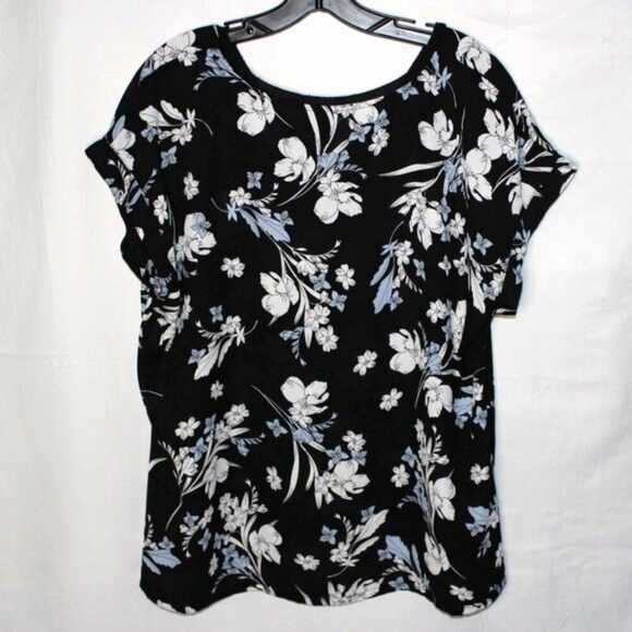 Worthington Petite PXL Black Floral Blouse - Picture 1 of 9